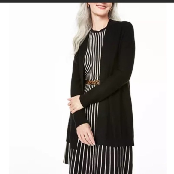 L. Charter Club Cashmere Ribbed Open-Front Cardigan, - Picture 11 of 12